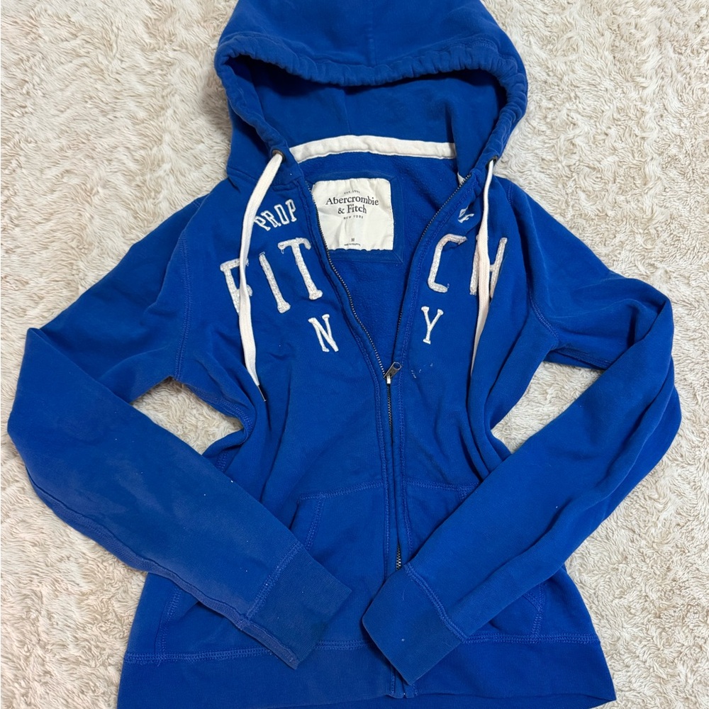 Vintage 2000s Abercrombie & Fitch blue zip up hoodie